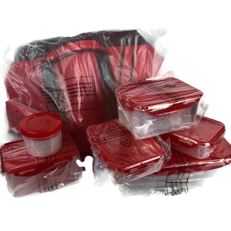 Lock & Lock Cold storage bag & 8-Piece Storage Set w/ Handle Air/Water Tight Red - Image 4 of 4