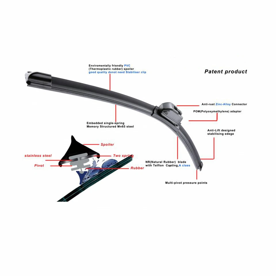 KIT 2 SPAZZOLE TERGICRISTALLO ANT X HYUNDAI TUCSON (JM) DAL 2004 (X0) 600+400 - Immagine 4 di 4