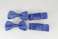 Navy Blue 4 small Bows 2" wide barrette alligator hair clip set of 4 bows ribbon