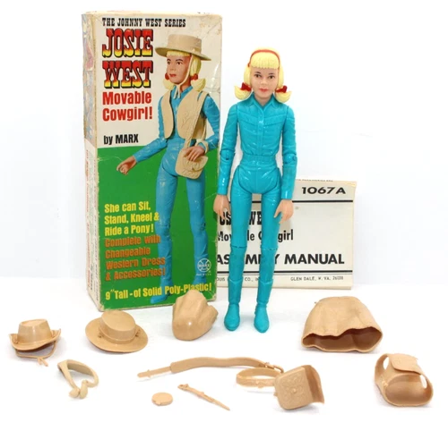 Vintage Marx Josie West #1067B Excellent in Box Figure w/ All Accessories