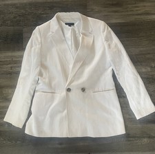 NWOT Ann Taylor Cream Blazer Jacket Double Button Front Women s Sz 8 Preppy