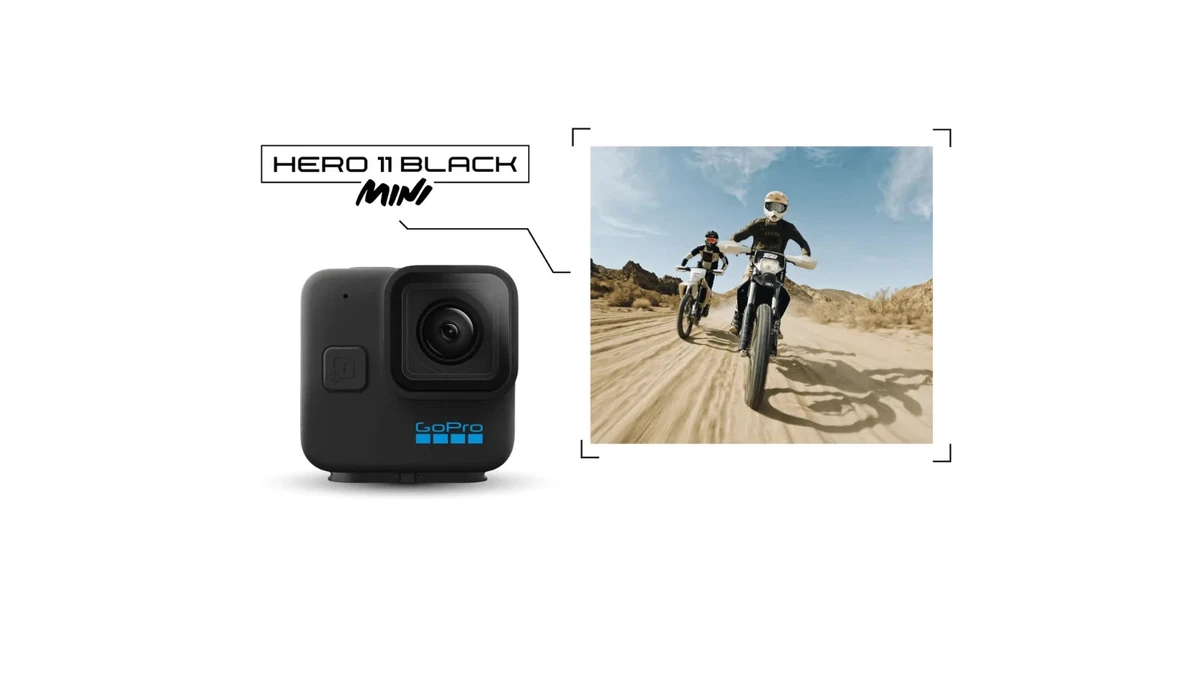 Cámara de acción GoPro HERO11 negra mini 5,3K impermeable.