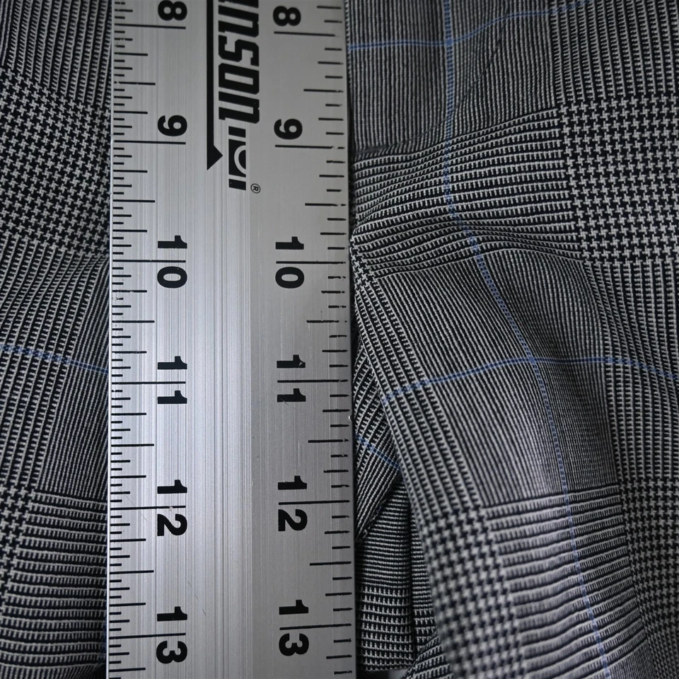 Pantalones de vestir Nautica 30x28 grises a cuadros Glenn 100 % lana plisados cintura alta Foto 3 de 4