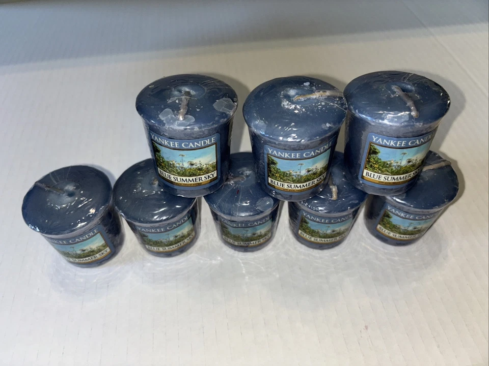 Lote de 8 votivos de velas Yankee “Blue Summer Sky” retirados Foto 2 de 4
