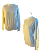 VTG Designers Action Knit Sweater Antron Nylon Zip Back Mock Neck Women Sz L Top