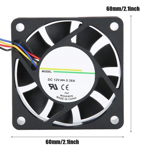 6cm 12V 0.36A Cooling Fan 5400RPM Low Noise Cooler Heatsink For Computer CPU NEW - Afbeelding 5 van 9
