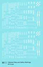 K4 HO Scale Decals Caboose Data and Markings White