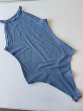 American Eagle Ribbed Knit Bodysuit, Medium, Light Blue
