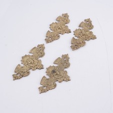 Zierbeschlag mit Maskaron aus Messing 4 Stk. 13,5 cm X 7 cm Möbelbeschlag