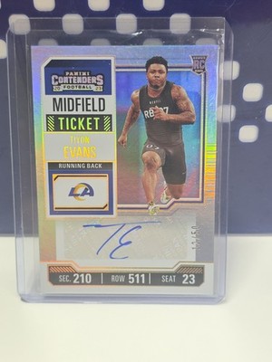 2023 Panini Contenders Midfield Ticket #261 Tiyon Evans AUTO RC SP /50 Autograph