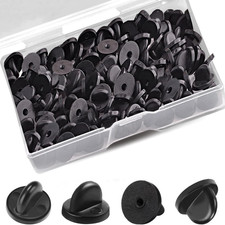 100 Pcs PVC Rubber Pin Backs Butterfly Clutch Backings Holder Tie Tacks Keepers,