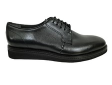 Herren Schuhe Leder Business Freizeit Keilabsatz Gr.44 Schwarz