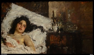 Antonio Mancini Resting O 1 Kunstdruck Poster Wanddeko stilvoll Herzstück Zuhause