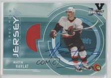 2002-03 ITG Be A Player Signature Series Game-Used Jersey Martin Havlat Auto f7p