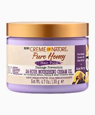 Creme Of Nature Pure Honey Hair Food Acai Berry 24 Hour Nourishing Cream Oil