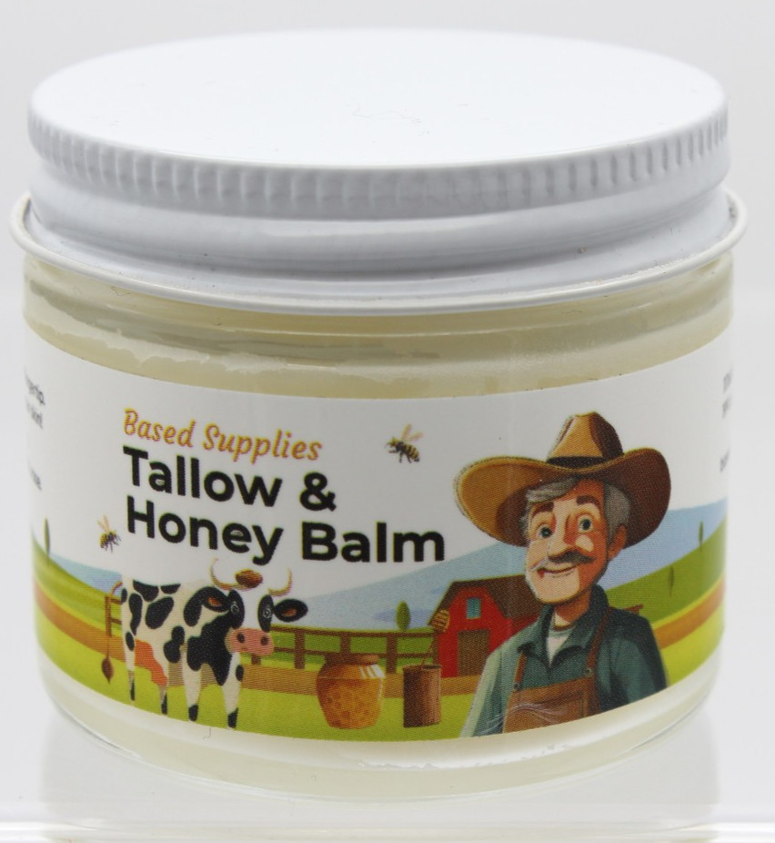 Based Supplies Tallow & Honey Skin Body Balm w/ Sandalwood, 