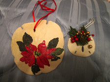 Vintage Sand Dollar Ornaments Hand-Painted Christmas Coastal Decor