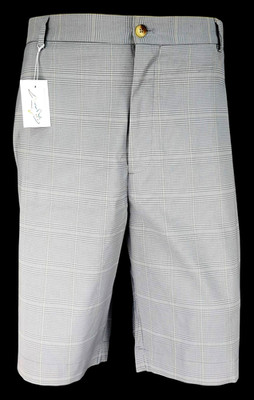 GREG NORMAN graue ABENDSHORTS Golf Stretch flach für Herren - Taille 42 Zoll - UVP 85 £