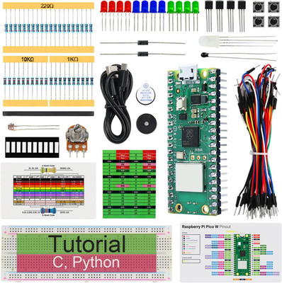 Starter Kit for Raspberry Pi Pico W Included DualCore Arm CortexM0+ Microcontrol