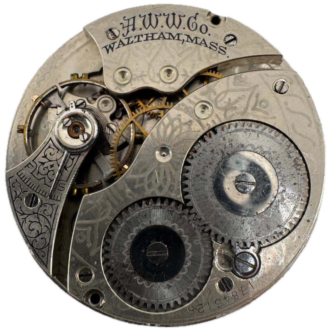 Antique 1909 Waltham 7 Jewel 12s Mechanical Pocket Watch Movement 210 USA