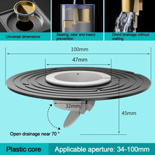 Brass Floor Drain Core Fast Drainage Odor and Insect Proof Drain Sink Strainer S