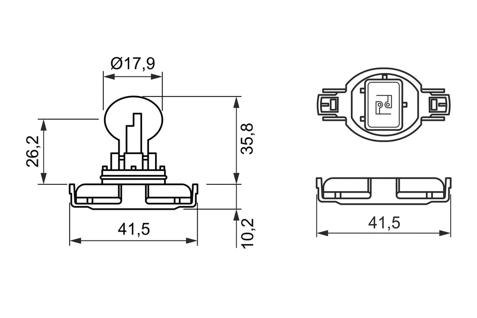 Light Bulb Single PS19W 12V 19W Round Black Base For DRL x 2 - Image 3 of 3