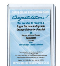 2024-25 Topps Chrome Orange Refractor Auto Jonas Valanciunas SSP Wizards LOT X3