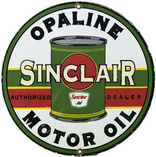Vintage Sinclair Gasoline Porcelain Sign Gas Station Motor Oil Pump Plate Plane