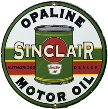 VINTAGE SINCLAIR GASOLINE PORCELAIN SIGN GAS STATION MOTOR OIL PUMP PLATE PLANE