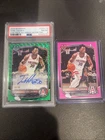 2025-26 Bowman Tobe Awaka Green Geometric Auto /99 Psa 8 Arizona And Pink