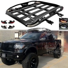 For Ford F-150 F-250 Roof Rack Luggage Cargo Carrier Basket Crossbar W Light