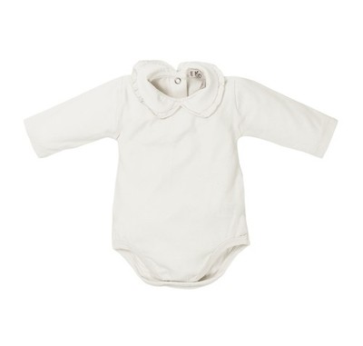 EMC Langarm Body mit Bubi Kragen Baby Mädchen Fest Latte Gr. 80 12 Monate