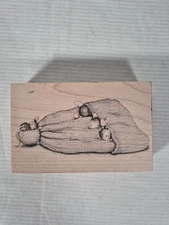Stampa Rosa House Mouse Cap Nap Rubber Stamp - Mice in Knit Stocking Hat Beanie