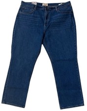Kirkland signature jeans womens Sz 18 High Rise Straight Blue Denim Cotton Blend