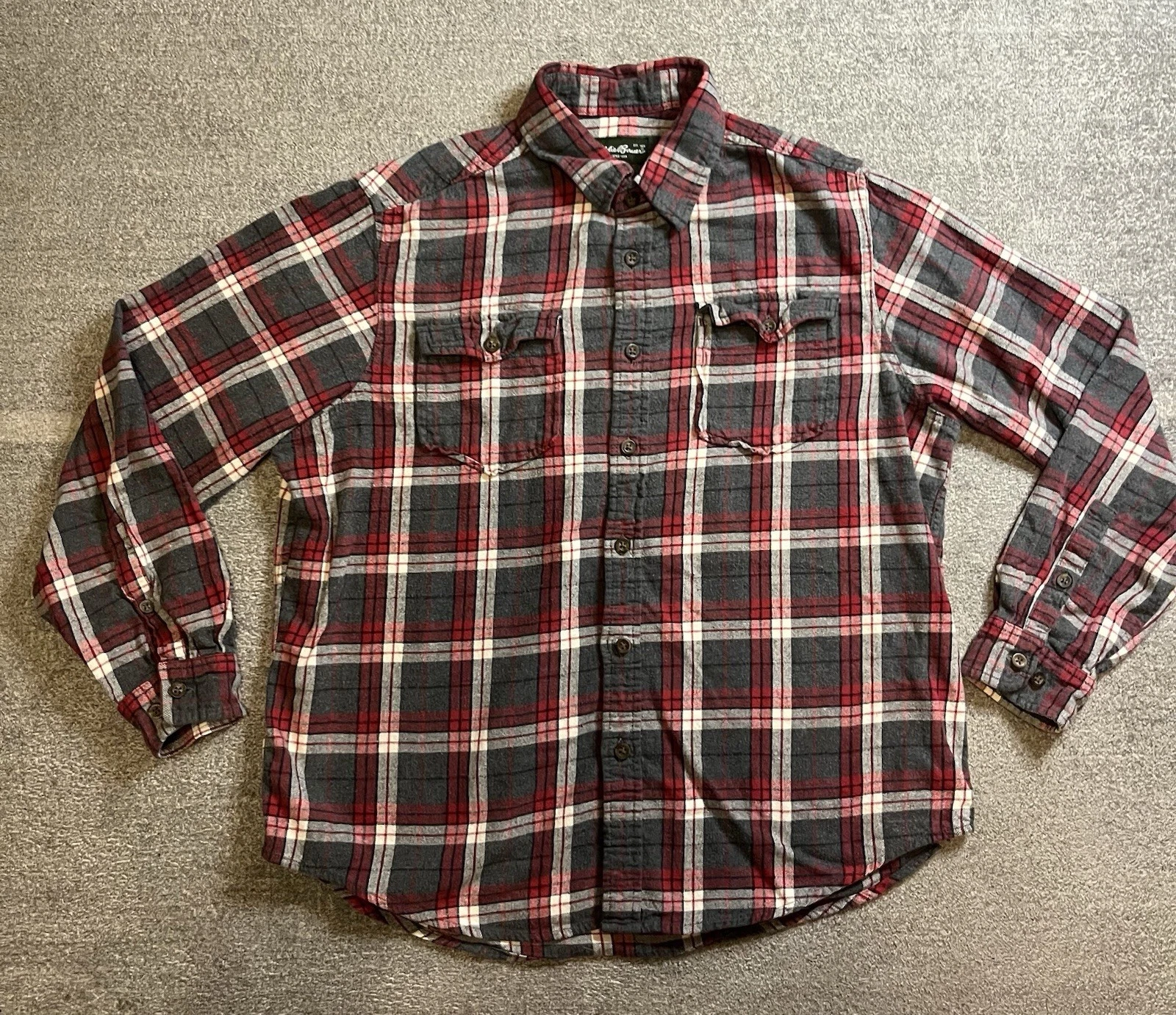 Eddie Bauer Men’s Long Sleev 100% Cotton Flannel Shirt Lumberjack Hiking Outdoor