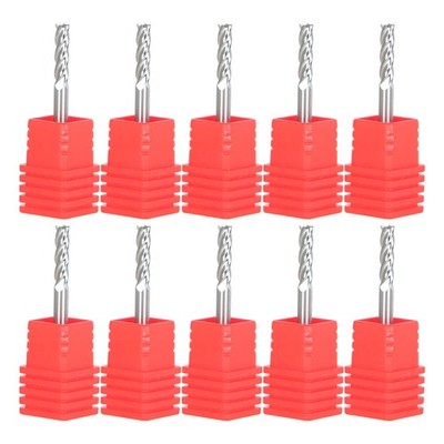 10 Pack 4 Flute 1-1/2'' Overall Length Carbide Square End Mill 1/8'' Diameter