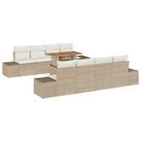 Garten Essgruppe Mit Kissen 9-Teilig Beige Creme Sitzgruppe FüR Terrasse Balkon