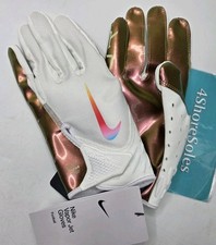NEW Nike Men's MEDIUM M Vapor Jet Gloves Football Receiver Cornerback White Gold