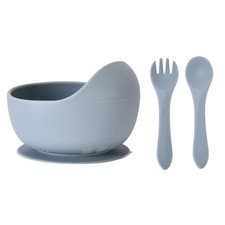 Silicone Baby Feeding Set, Baby Bowls, Baby Spoons and Baby Forks Can Fit in ...