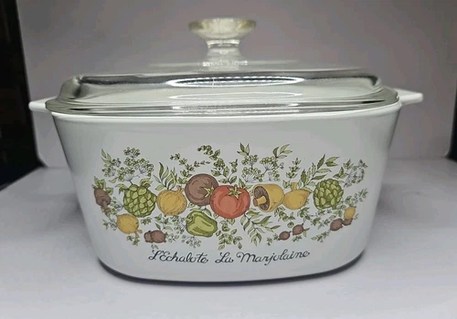 VINTAGE CORNING WARE A-3-B 3 QUART CASSEROLE DISH W/ PYREX A9C LID-SPICE OF LIFE