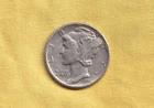 SILVER DIME "Mercury 1944-P" $0.10 Used 90% Silver CV $10