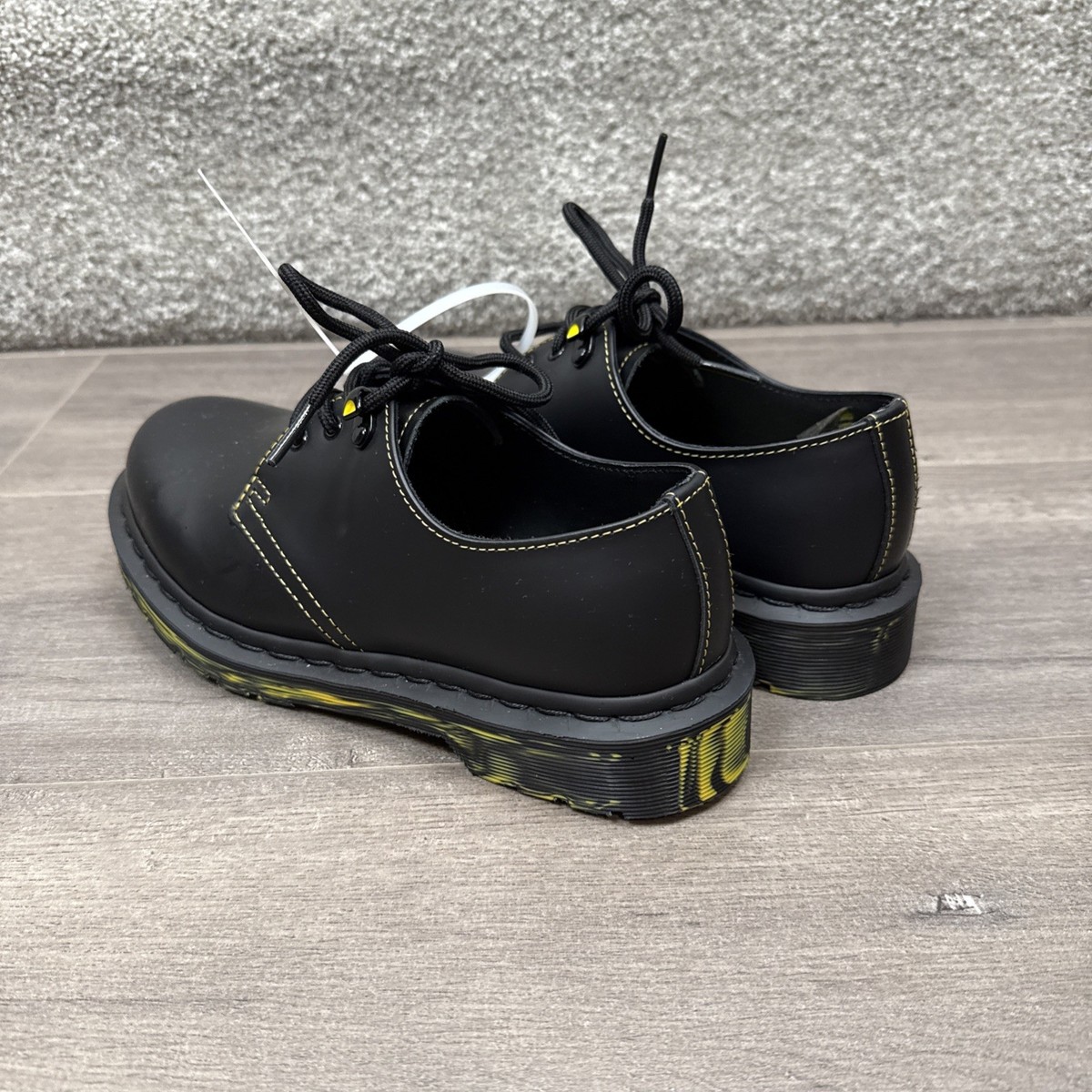 Dr. Martens 1461 Marbled Sole Women's 6 Mens 5 Black Yellow