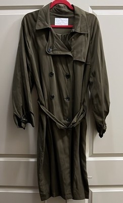 Zara Woman Olive Double-Breasted Trench Coat Size L