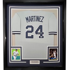 FRAMED Autographed/Signed TINO MARTINEZ 33x42 New York Grey Jersey PSA/DNA COA
