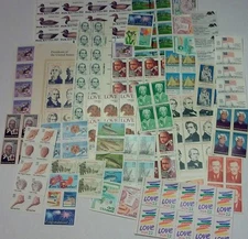 Usable 100 Assorted Mixed Multiples & Singles of 22¢ US Postage Stamps FV $22.00