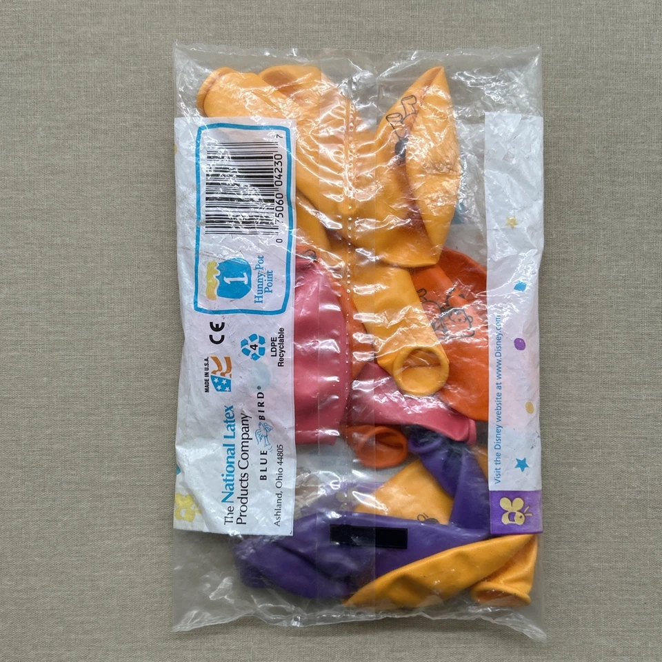Winnie Pooh 6-12" Balloons Helium Quality Latex Printed Disney Blue Bird NEW VTG - Image 2 of 4