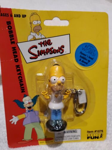 The Simpsons HOMER SIMPSON Action Figure Vintage TV Cartoon Keychain Ring Holder