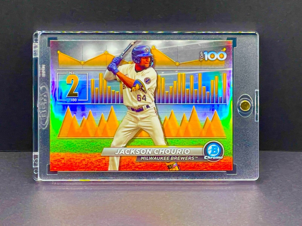 Jackson Chourio Carte Bowman Chrome 2023 Refractor Rookie RC SSP 1/1 Milwaukee Brewers