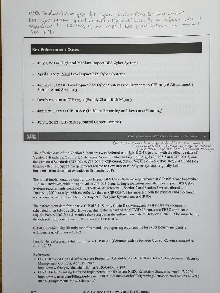 SANS ICS456 NERC Critical Infrastructure Protection Essentials GCIP Books 2023 - Image 3 of 3