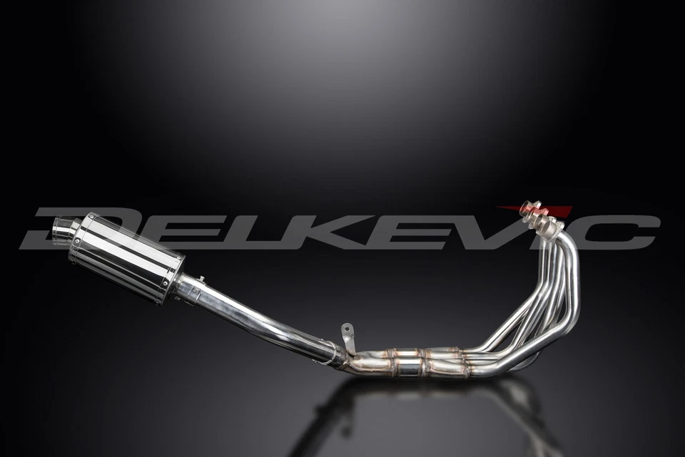 Honda CBR900RR CB900F 919 1992-2008 Full Exhaust 4-1 9" Oval Stainless Muffler - Image 2 of 4